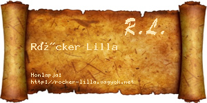 Röcker Lilla névjegykártya